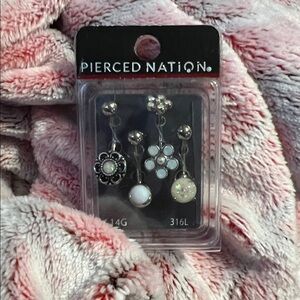 Pierced Nation Belly Ring Set – 14G Surgical Steel 🌸✨